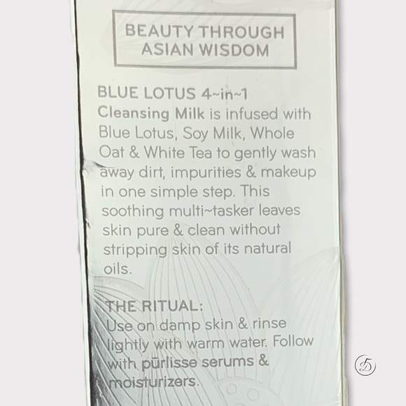 NEW Purlisse Blue Lotus 4-1 Cleansing Milk Full Size 5.07 fl Oz - Picture 3 of 11